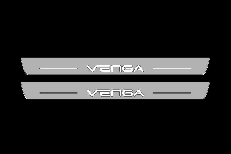 Illuminated LED Door Sill Tread Plates KIA Venga 2009-2019 With Venga Logo KIA Led Door Sills opdesign
