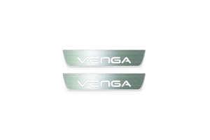 Kia Venga 2009+ Stainless Steel LED Door Sills – Venga Logo