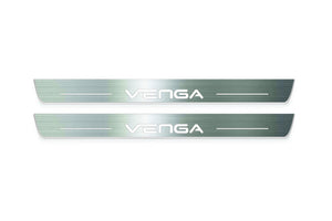 Kia Venga 2009+ Stainless Steel LED Door Sills – Venga Logo