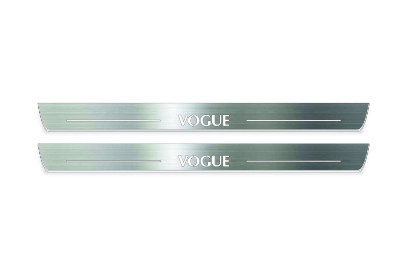 Range Rover III L322 2002-2012 VOGUE LED Door Sills Illuminated Scuff VOGUE Logo Stainless Steel Entry Guards