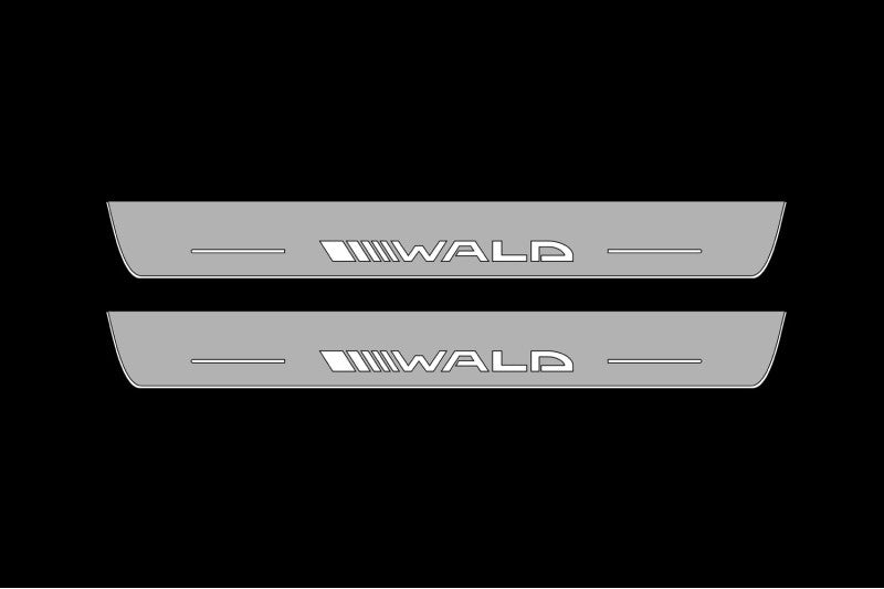 Mercedes C W205 2014-2021 LED Door Sills Illuminated Scuff Wald Logo Stainless Steel Entry Guards Door Sills opdesign