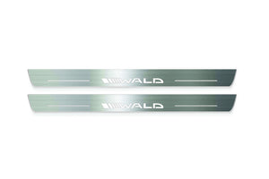 Mercedes-Benz C Coupe W204 Stainless Steel LED Door Sills – Wald Logo