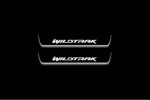 LED door sill plates Ford Ranger IV 2018+ in stainless steel with Raptor logo