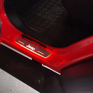 Illuminated LED Door Sill Tread Plates Jeep Wrangler JK 2006-2018 With Jeep Wrangler Logo Jeep Led Door Sills opdesign