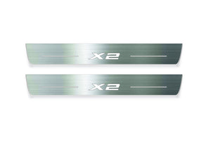 BMW X2 F39 2018+ LED Door Sills Illuminated Scuff X2 Logo Stainless Steel Entry Guards Door Sills Decoin