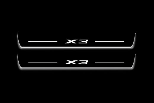 BMW X3 G01 2017–2024 — Stainless Steel LED Door Sills — X3 Logo