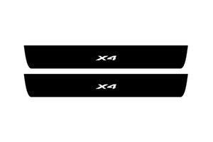 BMW X4 F26 2014-2018 Illuminated Matte Sill Plates with logo X4 BMW Led Door Sills PRO opdesign