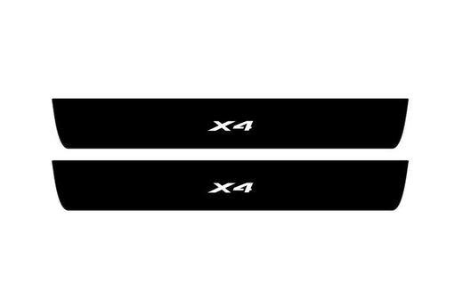 BMW X4 F26 2014–2018 — Matte PRO LED Door Sills — X4 Logo