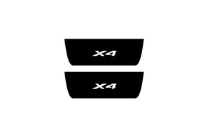 BMW X4 F26 2014-2018 Illuminated Matte Sill Plates with logo X4 BMW Led Door Sills PRO opdesign