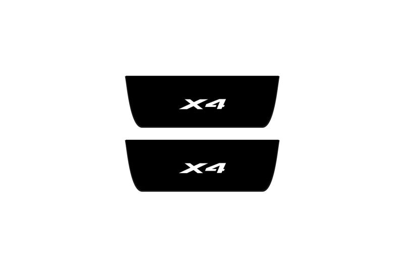 BMW X4 F26 2014-2018 Illuminated Matte Sill Plates with logo X4 BMW Led Door Sills PRO opdesign