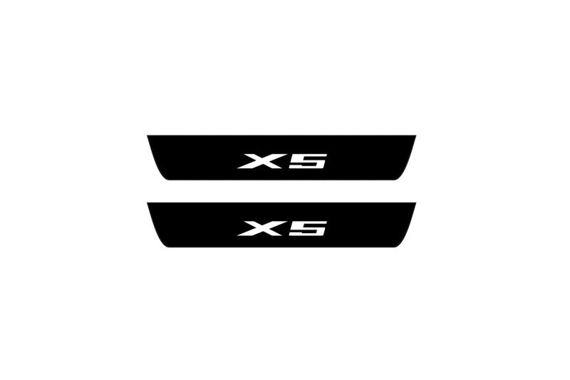 BMW X5 E70 2006-2013 Illuminated Matte Sill Plates with logo X5 BMW Led Door Sills PRO opdesign