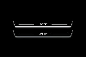 BMW X7 (G07) 2018+ LED Door Sills Illuminated Scuff X7 Logo Stainless Steel Entry Guards