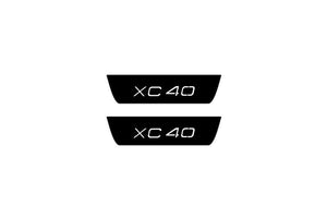 Volvo XC40 2017+ Illuminated Matte Sill Plates with logo XC40 Volvo Led Door Sills PRO opdesign