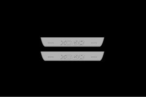 Illuminated LED Door Sill Tread Plates Volvo XC60 II 2017+ With XC60 Logo Volvo Led Door Sills opdesign