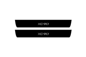 Volvo XC90 II 2015+ Illuminated Matte Sill Plates with logo XC90 Volvo Led Door Sills PRO opdesign