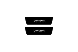 Volvo XC90 II 2015+ Illuminated Matte Sill Plates with logo XC90 Volvo Led Door Sills PRO opdesign