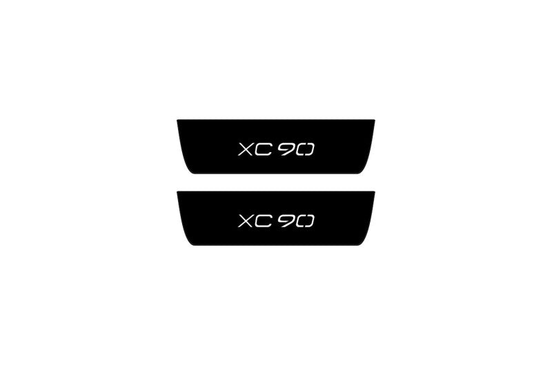 Volvo XC90 II 2015+ Illuminated Matte Sill Plates with logo XC90 Volvo Led Door Sills PRO opdesign