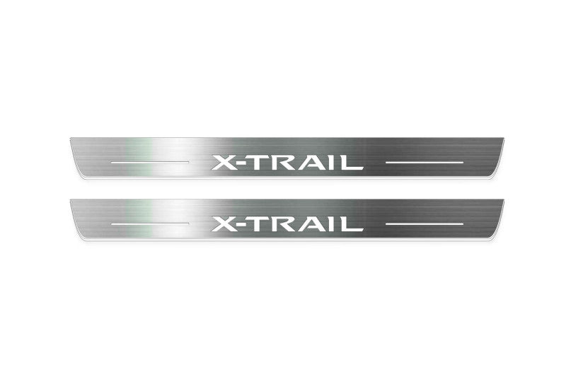 Nissan X-Trail T33 2021+ LED Door Sills Illuminated Scuff X-Trail Logo Stainless Steel Entry Guards