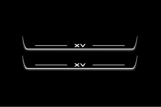 Subaru XV GT 2017–2023 — Stainless Steel LED Door Sills — XV Logo