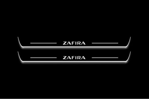 Opel Zafira MPV A05 2005–2011 — Stainless Steel LED Door Sills — Zafira Logo