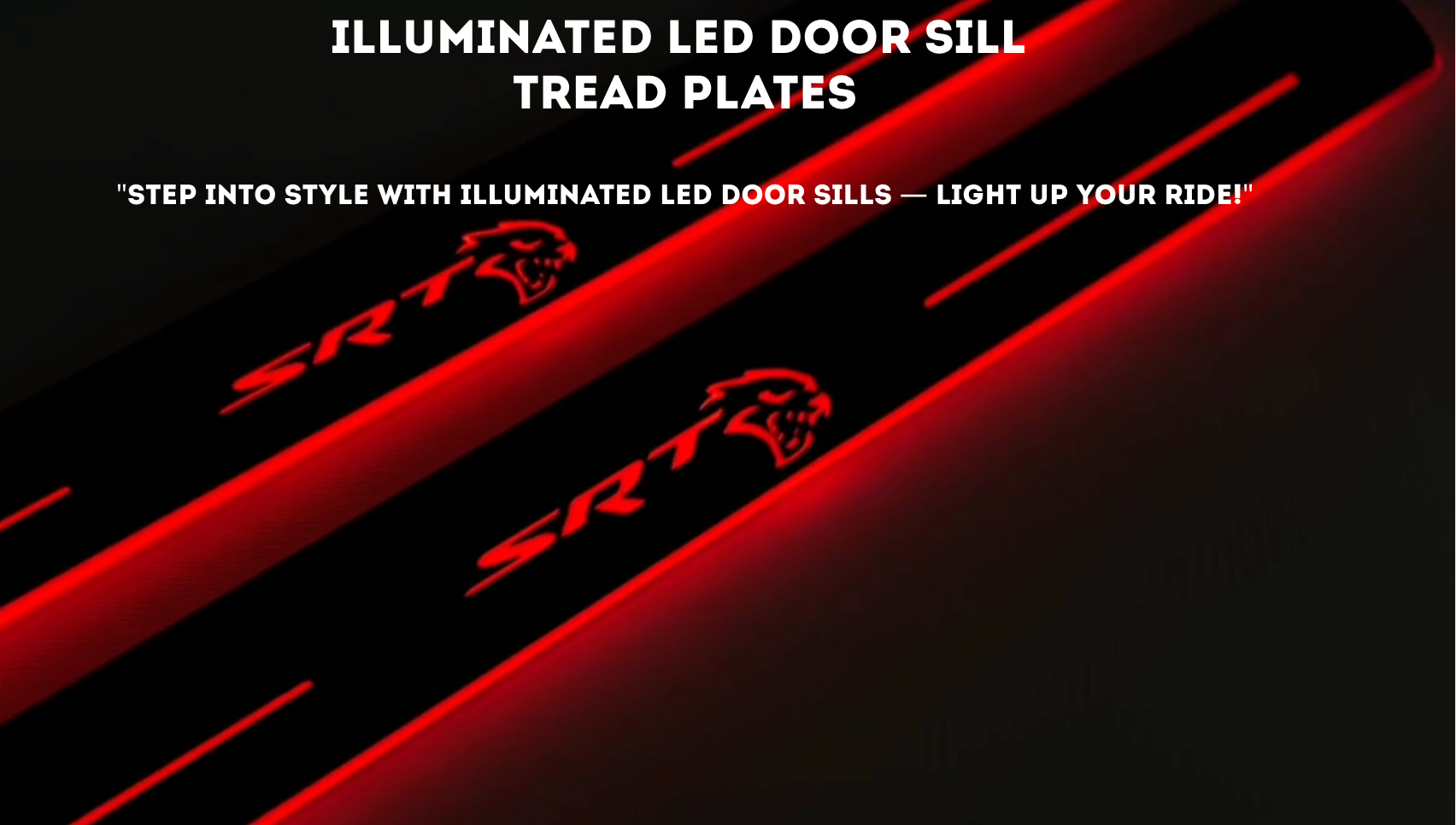 LED Door Sills LED door sill installed on outer painted metal threshold