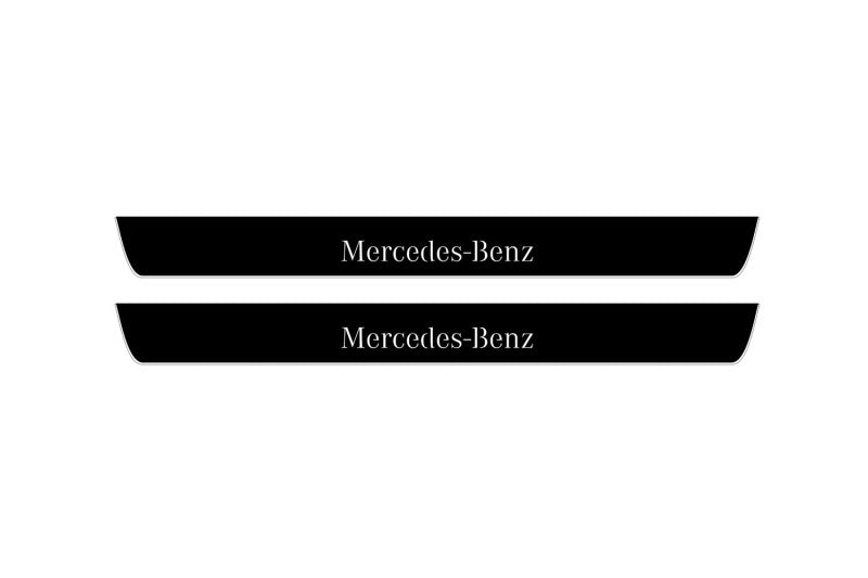illuminated door sill protectors for Mercedes S-Class W222 2013+ with Mercedes-Benz logo