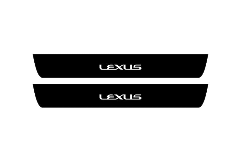 illuminated door sill protectors Lexus RX IV 2015+ in stainless steel with Lexus logo