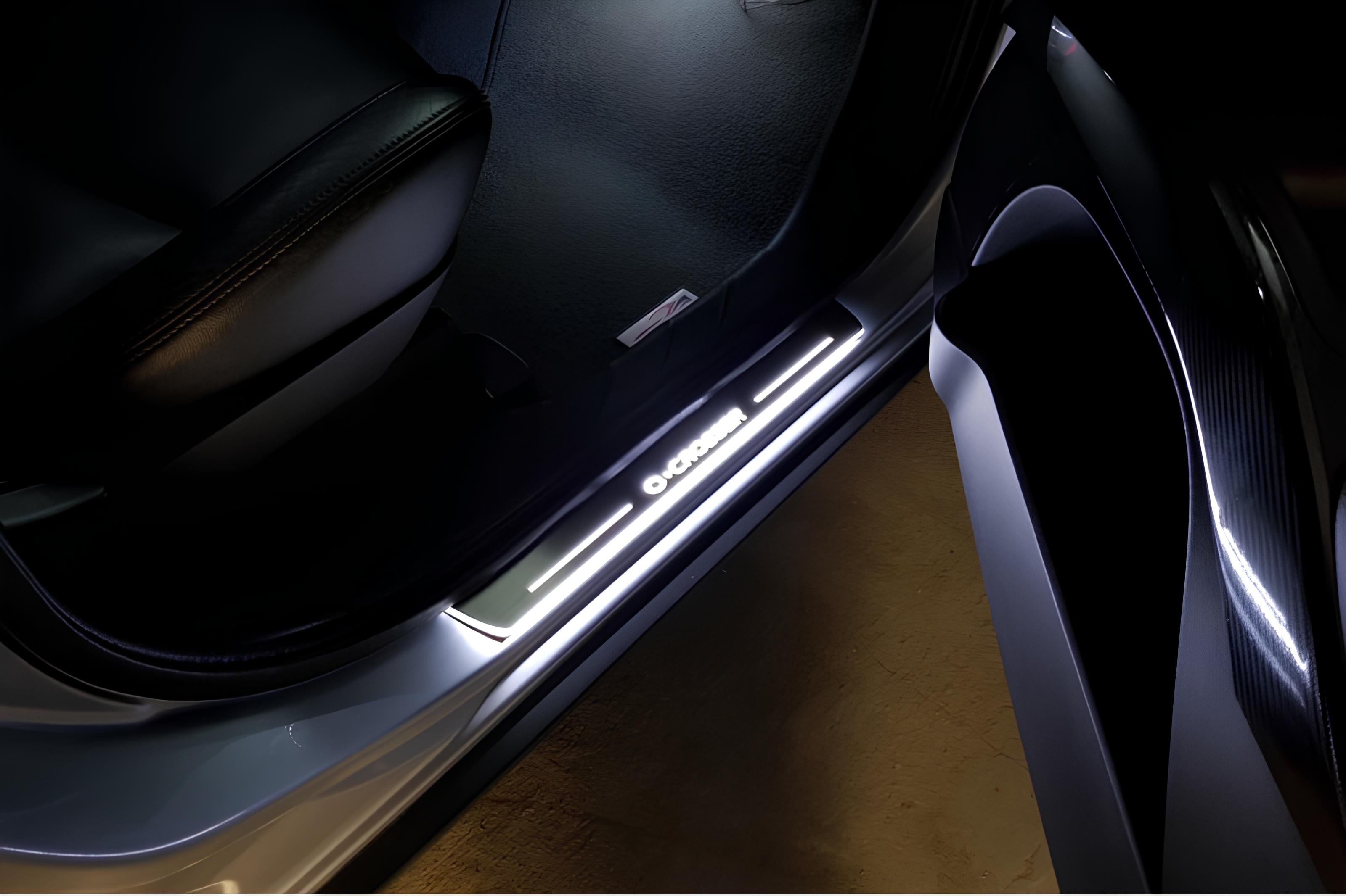 Illuminated LED Door Sill Tread Plates Citroen C-Crosser 2007-2012 With C-Crosser Logo Citroen Led Door Sills opdesign