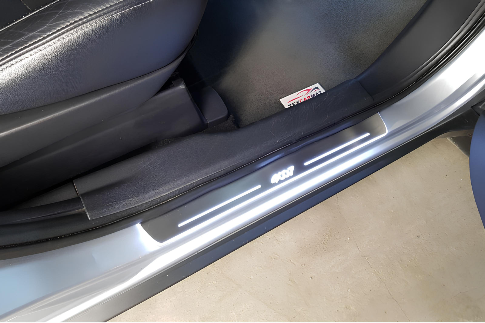 LED door sill plates stainless steel Peugeot 4007 2007+ with 4007 logo