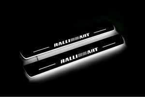 Illuminated LED Door Sill Tread Plates Mitsubishi Lancer X 2007-2017 With RalliArt Logo Mitsubishi Led Door Sills opdesign