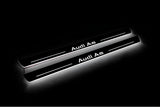 Audi A6 C7 2011+ stainless steel illuminated entry guards with Audi A6 logo