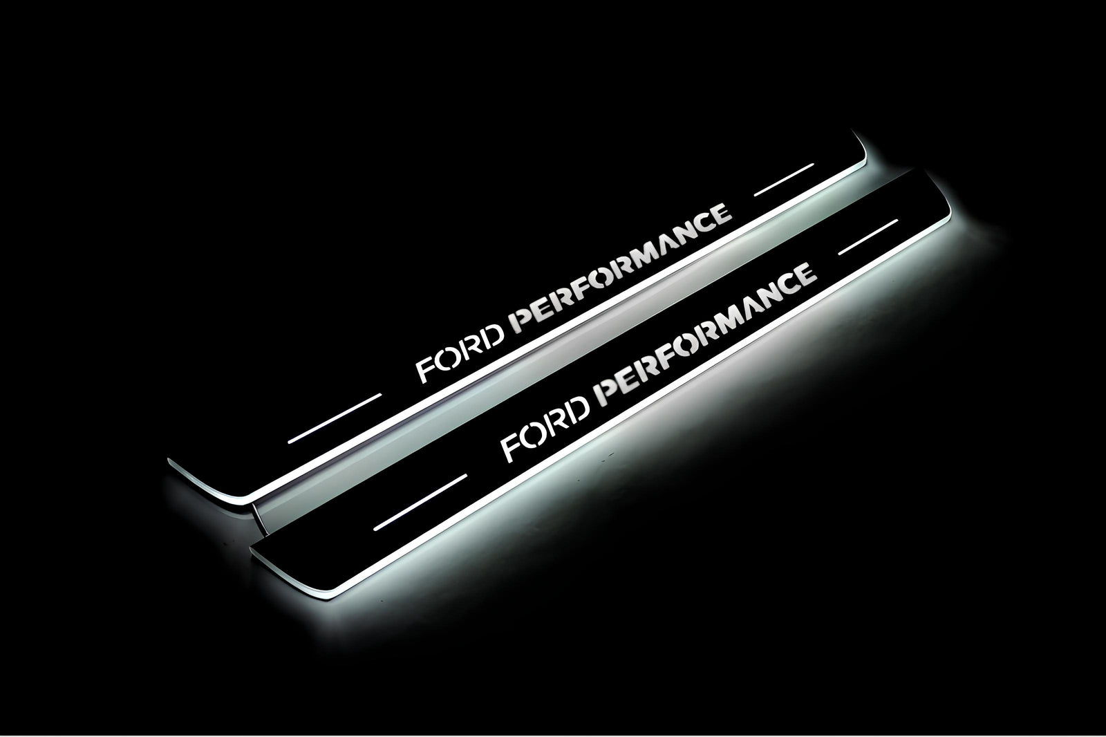 Ford Focus III 2011+ LED door sill plates stainless steel with Ford Perfomance logo