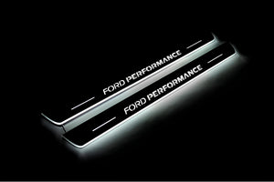 Illuminated LED Door Sill Tread Plates Ford Focus IV 2018+ With Ford Perfomance Logo Ford Led Door Sills opdesign