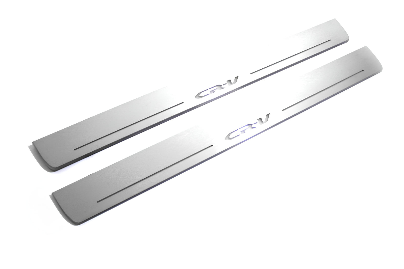 Honda CR-V III 2007+ LED door sill plates in stainless steel with CR-V logo