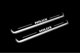 stainless steel door sill plates for Toyota Hilux VIII 2015+ with Hilux logo