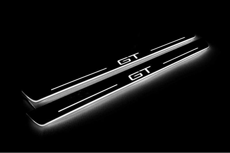 LED door sill plates stainless steel Ford Mach-E 2020+ with GT logo
