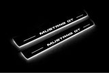 stainless steel LED door sill plates with Ford Mustang V S197 2005+ with Mustang GT logo