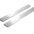 Illuminated LED Door Sill Tread Plates Mitsubishi Lancer X 2007-2017 With Lancer X Logo Mitsubishi Led Door Sills opdesign