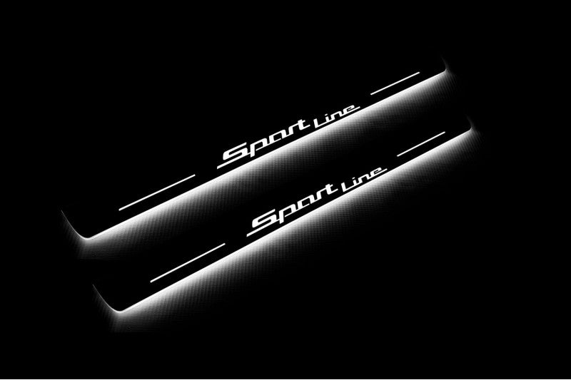 LED door sill plates stainless steel BMW X5 G05 2019+ with Sport Line logo
