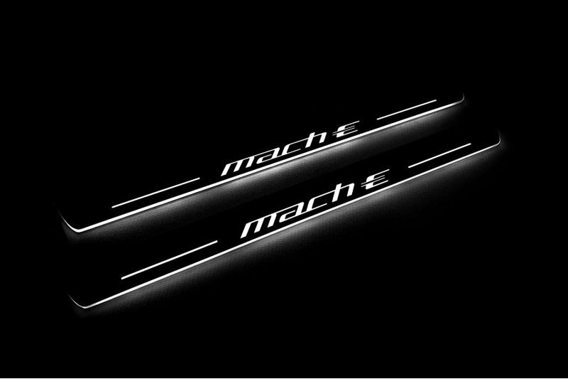 LED door sill plates for Ford Mach-E 2020+ with Mach-E logo