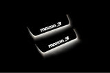 Mazda 3 II 2009+ stainless steel LED door sill plates with Mazda 3 logo