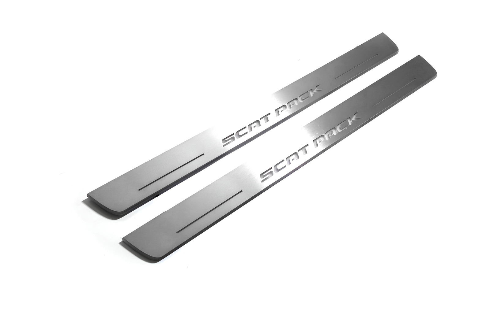 Dodge Charger LD 2023+ stainless steel illuminated entry guards with Scat Pack logo