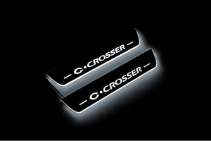 Illuminated LED Door Sill Tread Plates Citroen C-Crosser 2007-2012 With C-Crosser Logo Citroen Led Door Sills opdesign