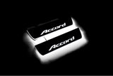 Honda Accord IX 2013+ LED door sill plates in stainless steel with Accord logo
