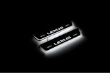 stainless steel LED door sill plates for Lexus NX I 2014+ with Lexus logo