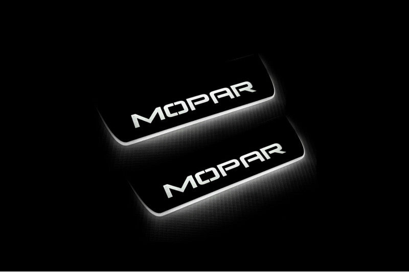Dodge Durango III 2011+ entry guards in stainless steel with MOPAR logo