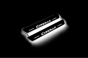 Toyota Corolla XI 2013-2019 LED Door Sills Illuminated Scuff Corolla Logo Stainless Steel Entry Guards Door Sills Decoin