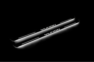 Illuminated LED Door Sill Tread Plates GMC Yukon V 2020+ With Yukon Logo GMC Led Door Sills opdesign