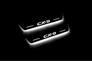 Illuminated LED Door Sill Tread Plates Mazda II 2016+ With CX-9 Logo Mazda Led Door Sills opdesign