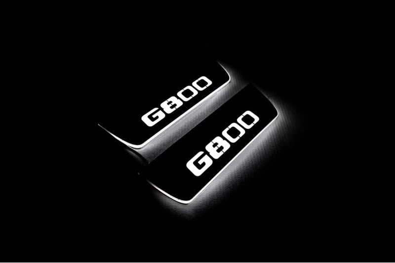 Mercedes G-Class W464 2018+ LED door sill plates stainless steel with Brabus G800 logo